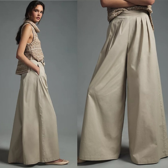Anthropologie COREY LYNN CALTER Wide Leg Pleated Pants - Picture 2 of 8